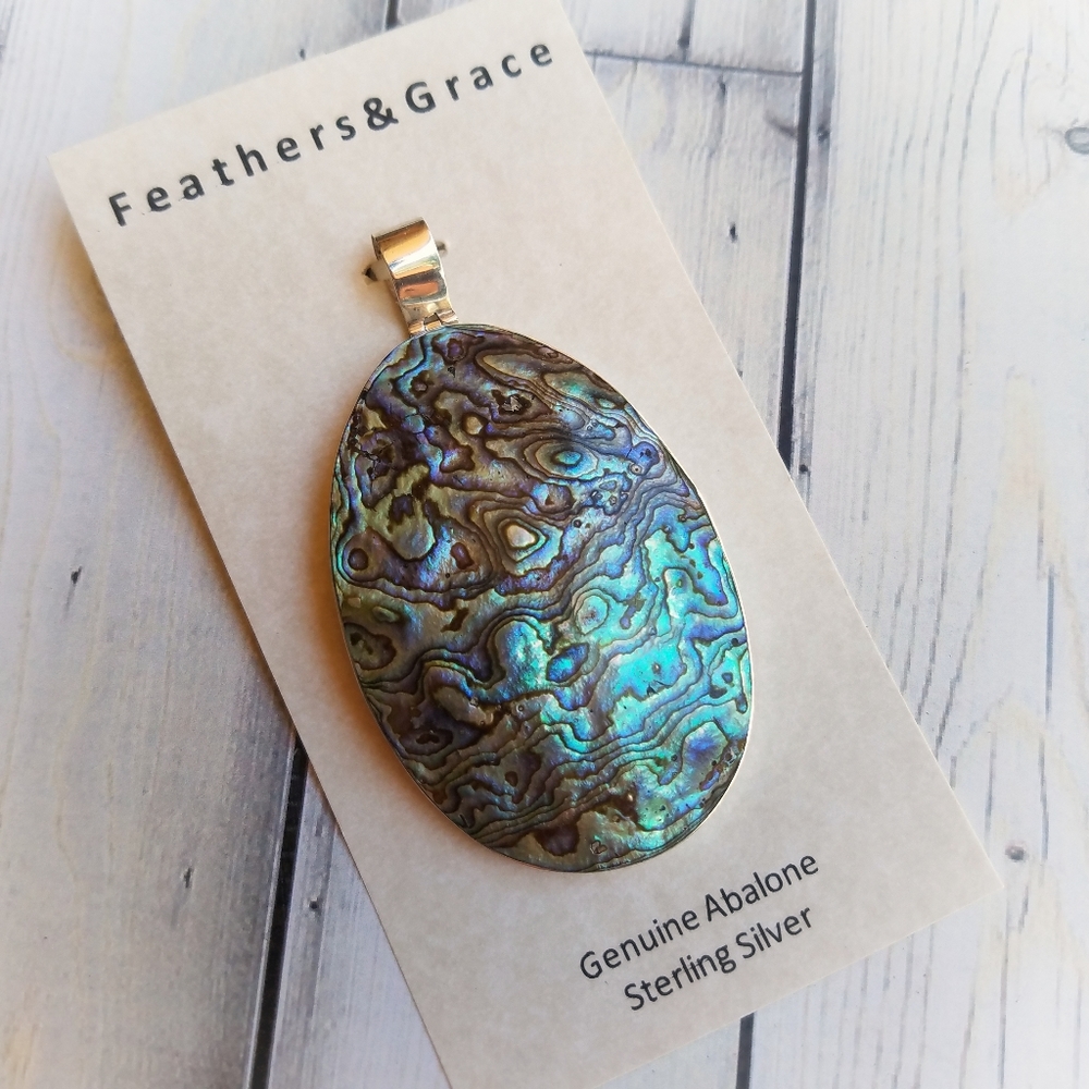 Genuine Abalone & Sterling Silver Pendant